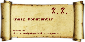Kneip Konstantin névjegykártya